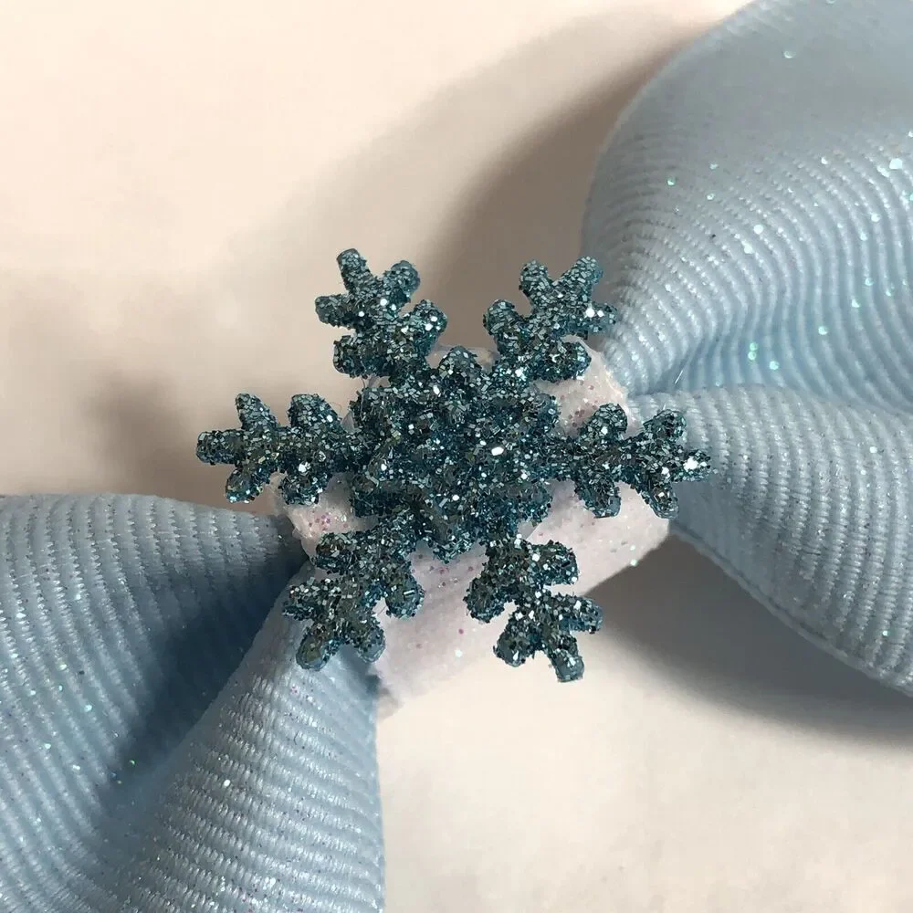 Winter Hair Clip Barrette Lot Ribbon Bow Knot New Coquette Glitter Red Blue